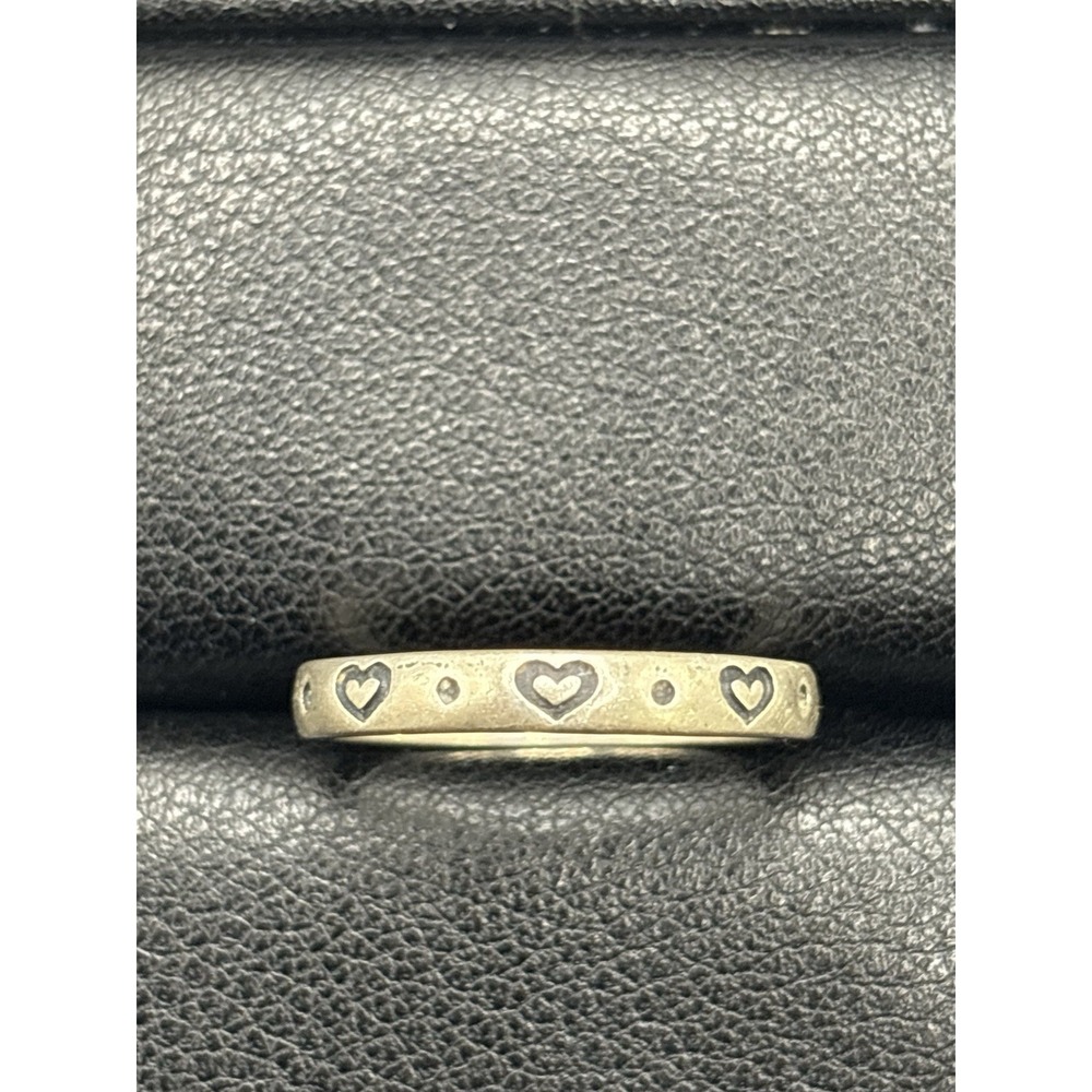 James Avery Sterling Silver Hearts Band Ring Size 7.25 Retired H3